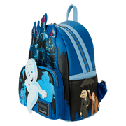 Left side view of Loungefly Casper mini backpack with character pocket and twin zips – Loungefly bag
