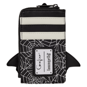 Back of Loungefly Coraline Other Mother card holder with four card slots and spider web design