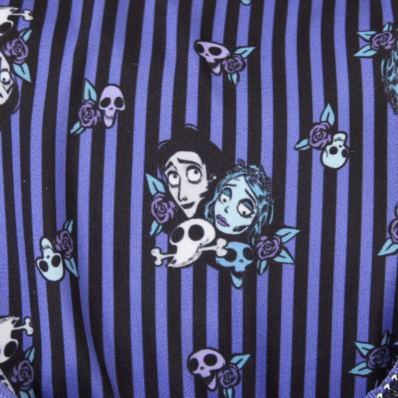 Corpse Bride themed interior lining inside Loungefly mini backpack