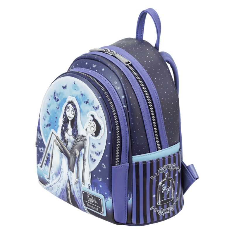 Loungefly Corpse Bride Moon mini backpack with purple trim and moon artwork