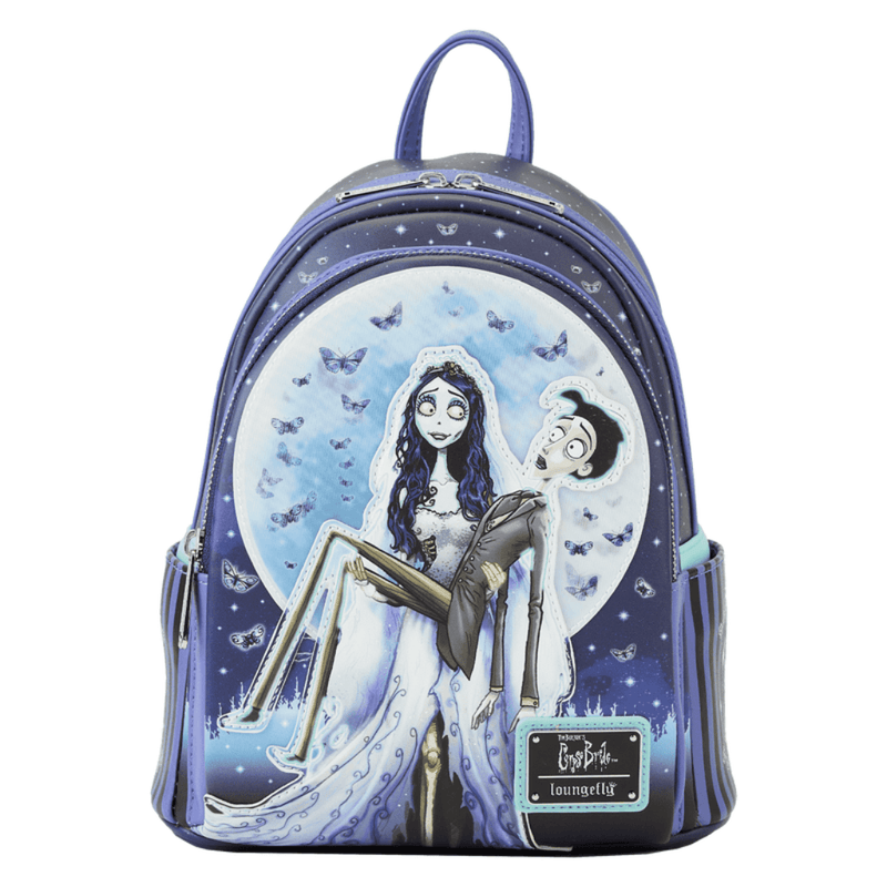 Loungefly Corpse Bride Moon lenticular mini backpack featuring Emily and Victor