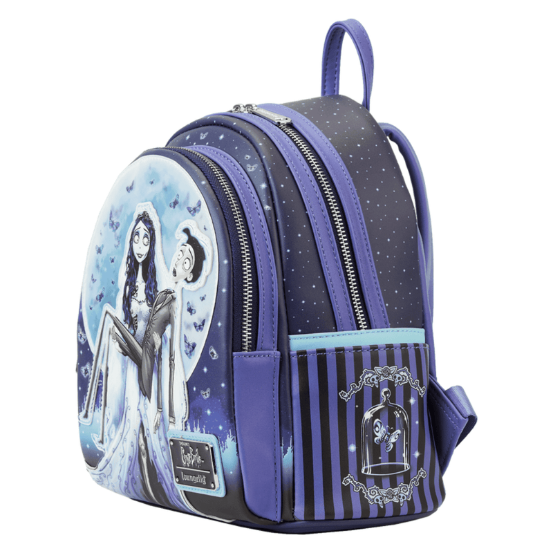 Corpse Bride Loungefly mini backpack with Emily Victor and butterfly side pocket