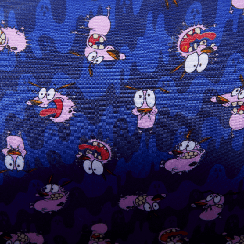 Blue Courage the Cowardly Dog character print backpack lining