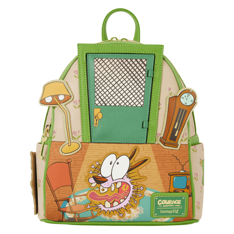 Loungefly Courage the Cowardly Dog Lenticular Mini Backpack front view
