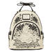Front of Loungefly Disney Alice in Wonderland Floral Mini Backpack with Alice and black floral artwork