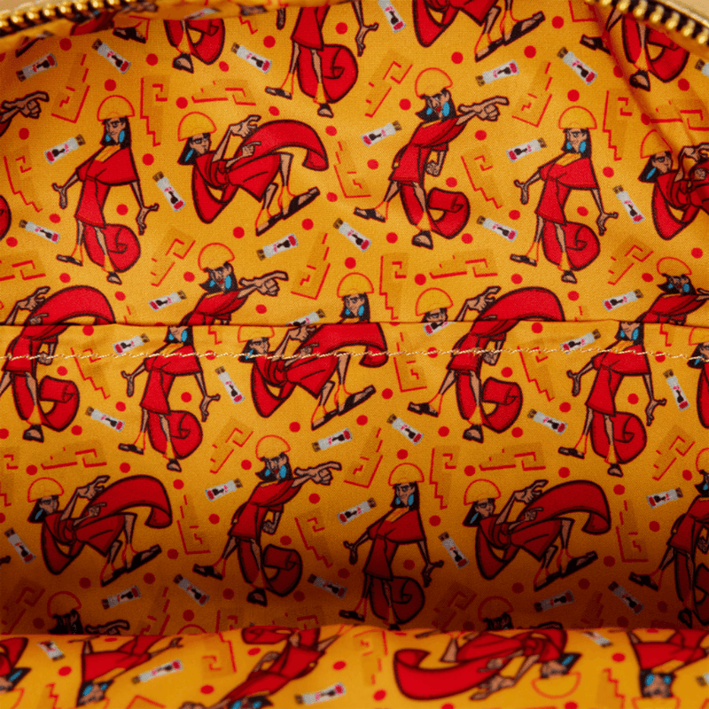 The Emperor’s New Groove Kuzco patterned lining inside the Loungefly Mini Backpack