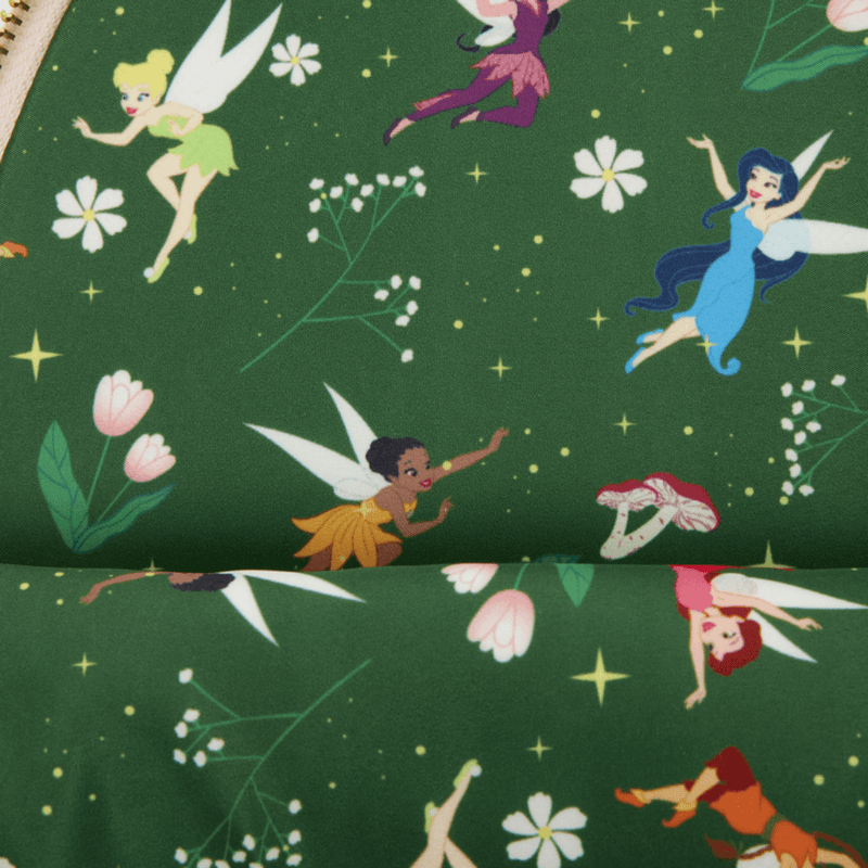 Disney Fairies patterned interior lining inside Loungefly mini backpack
