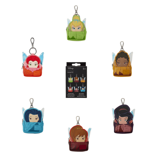 Group of Loungefly Disney Fairies mystery mini backpack keychain charms