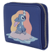 Angled view of the Loungefly Disney Lilo & Stitch Animal Friends Zip Around Wallet showing the back character artwork and zip-around design