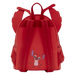 Back of Loungefly Disney Lilo and Stitch Leroy mini backpack with red straps and Leroy character print
