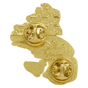 Gold-tone Disney pin back with two butterfly clasps and crown pattern