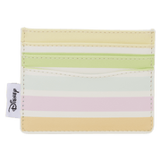 Back view of the Loungefly Disney Mickey & Friends Rainbow Stripes Card Holder with pastel striped card slots