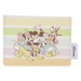 Front view of the Loungefly Disney Mickey & Friends Rainbow Stripes Card Holder with Mickey, Minnie, Donald, Daisy, Goofy and Pluto artwork