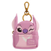 Pink Angel (Experiment 624) mini backpack charm winking playfully – a Loungefly Blind Box keyrings collectible for Lilo & Stitch lovers, pictured with gold clip.
