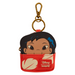 Red tropical Lilo mini backpack charm featuring Lilo’s smiling face – Loungefly keyrings Blind Box edition for Disney fans, photographed front-on with antique-gold hardware.
