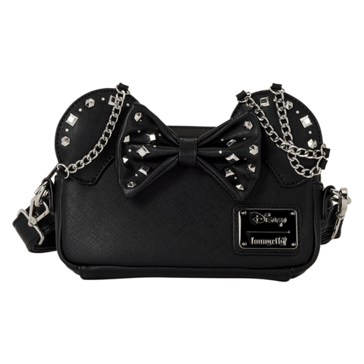 Loungefly Disney Minnie Mouse Studs & Chains Crossbody Bag front view