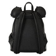Back of the Loungefly Minnie Mouse Studs & Chains Mini Backpack with braided straps