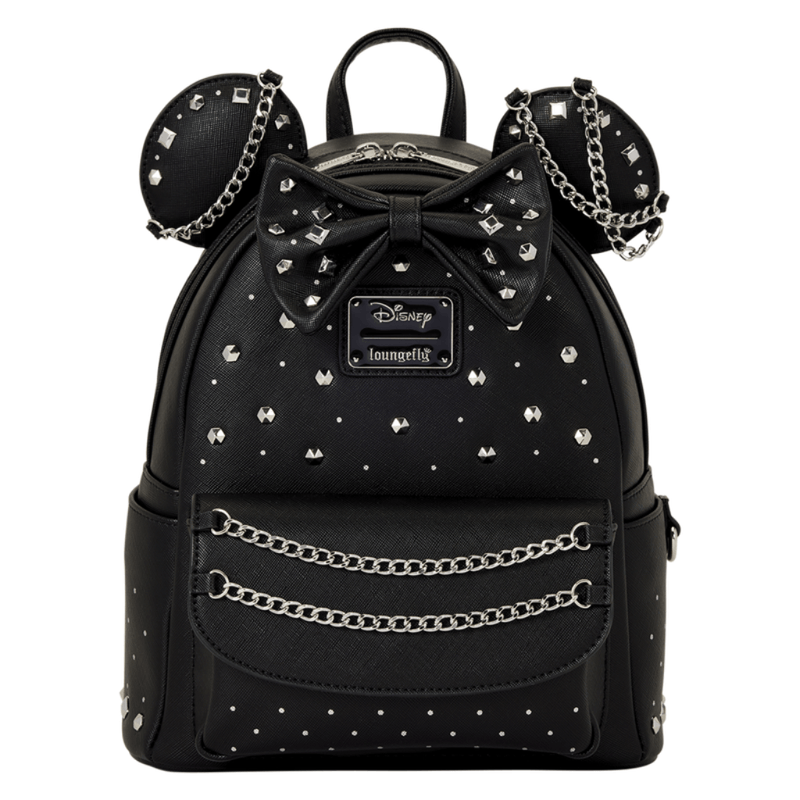 Loungefly Disney Minnie Mouse Studs & Chains Mini Backpack front view