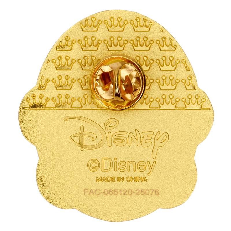 Back view of a Loungefly Disney Moana Waves mystery blind box pin showing the gold-tone Disney pin backing