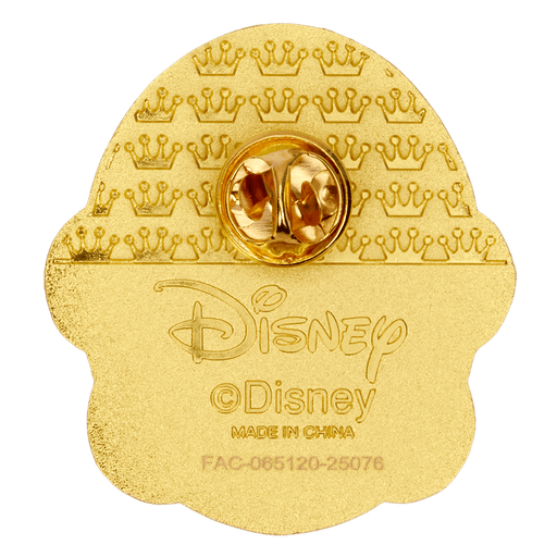 Back view of a Loungefly Disney Moana Waves mystery blind box pin showing the gold-tone Disney pin backing