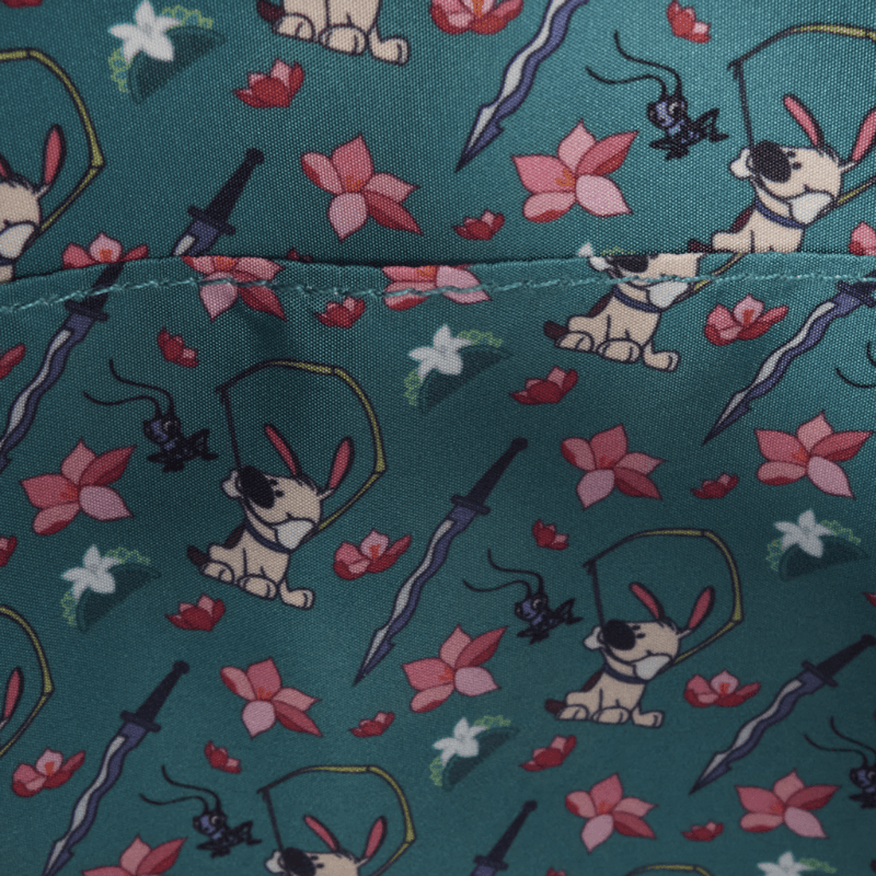 Mulan character lining inside Loungefly Congee Crossbody Bag