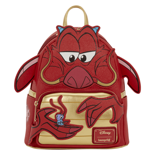 Loungefly Disney Mulan Mushu Glitter Cosplay Mini Backpack front