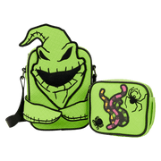 Loungefly Disney Oogie Boogie Crossbuddy with removable pocket featuring Lock, Shock, and Barrel design
