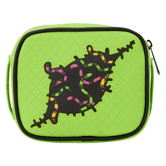 Zoomed-in view of Loungefly Disney Oogie Boogie Crossbuddy brand tag

