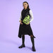 Model wearing Loungefly Oogie Boogie Crossbuddy bag with alternate Jack Skellington pocket
