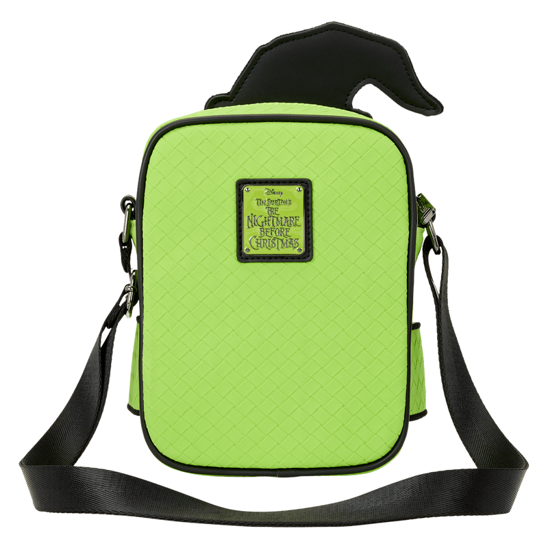 Back view of Loungefly Disney Oogie Boogie Crossbuddy bag with adjustable black straps
