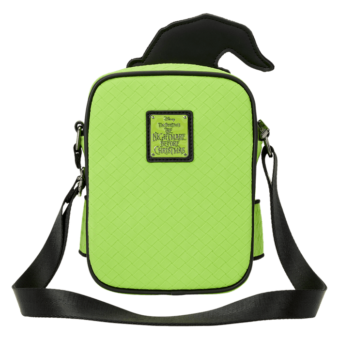 Back view of Loungefly Disney Oogie Boogie Crossbuddy bag with adjustable black straps
