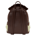 Back of Loungefly Disney Pirates of the Caribbean Jack Sparrow mini backpack with brown adjustable straps