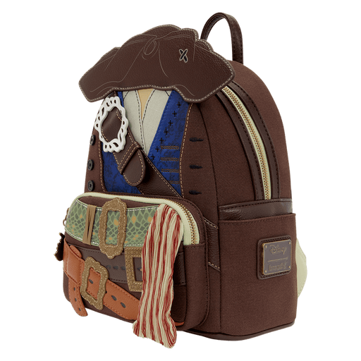 Side view of Loungefly Disney Pirates of the Caribbean Jack Sparrow cosplay mini backpack
