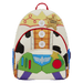 Front view of Loungefly Disney Pixar Toy Story backpack with sheriff badge and Buzz Lightyear pocket