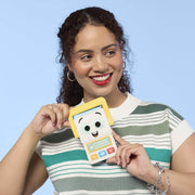 Model holding Loungefly Disney Pixar Toy Story Smarty Pants card holder