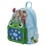 Angled view of Loungefly Disney Pixar Toy Story The Pond backpack