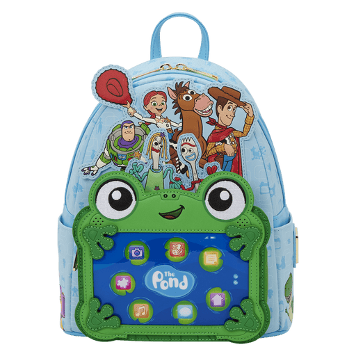 Front view of Loungefly Disney Pixar Toy Story The Pond backpack