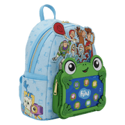 Side angle view of Loungefly Disney Pixar Toy Story The Pond backpack