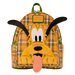 Loungefly Pluto mini backpack with movable ears posed across the plaid front pocket