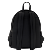 Back of Loungefly Disney Tinker Bell Pixie Dust Velvet Mini Backpack with black adjustable straps