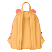 Back view of Loungefly Disney Winnie the Pooh glitter mini backpack with adjustable straps