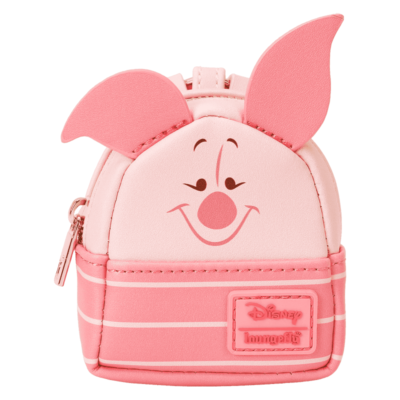 Loungefly Disney Winnie the Pooh mini backpack bag charm featuring Piglet in a pink striped design