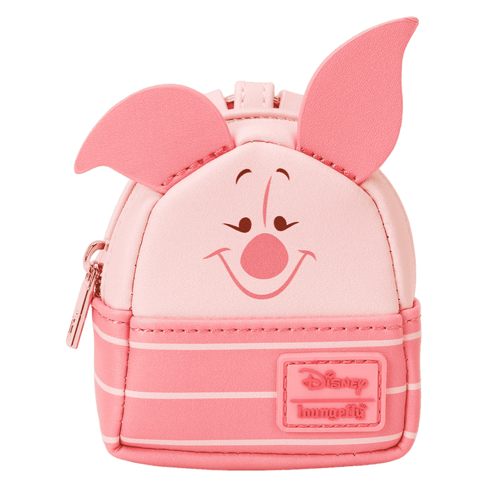 Loungefly Disney Winnie the Pooh mini backpack bag charm featuring Piglet in a pink striped design
