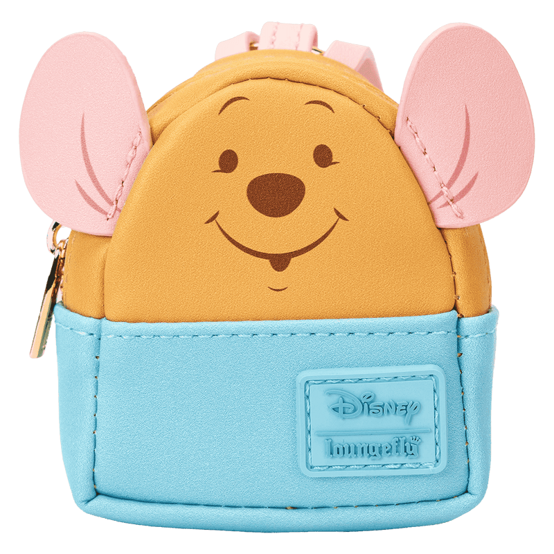 Loungefly Disney Winnie the Pooh mini backpack bag charm featuring Roo with a light blue pocket design