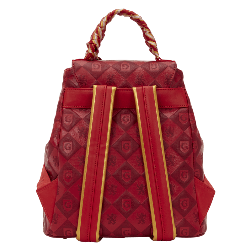 Loungefly Harry Potter Gryffindor mini backpack back view with adjustable straps