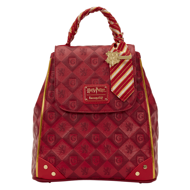 Loungefly Harry Potter Gryffindor mini backpack front view red quilted design