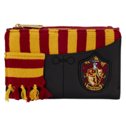 Loungefly Harry Potter Gryffindor Winter Robes Wallet with red and gold knitted scarf, tassels and embroidered Gryffindor crest