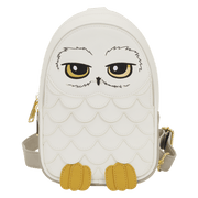 Loungefly Harry Potter Hedwig sling bag front view white owl design gold details