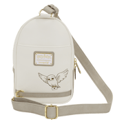 Loungefly Harry Potter Hedwig sling bag side view with zip detail