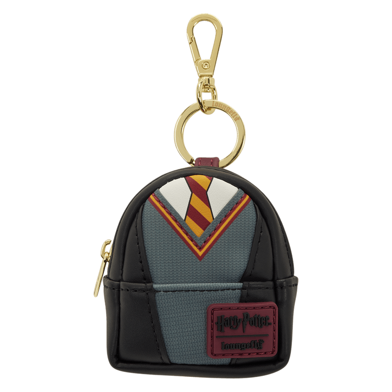 Loungefly Harry Potter school uniform mini backpack bag charm keyring with Gryffindor tie